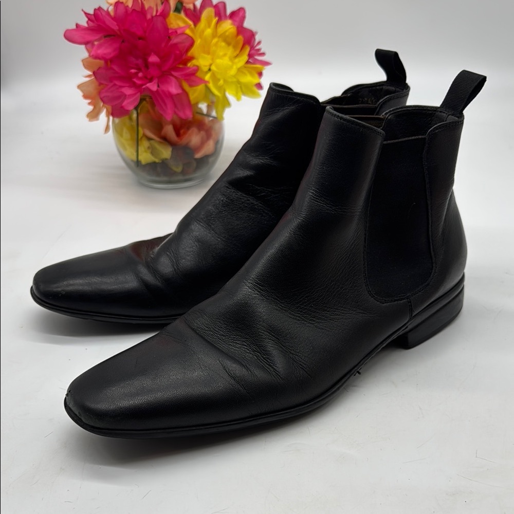 Adam Derrick To Boot Black Leather Men's Ankle Boots EU Size 47 BAB8683A